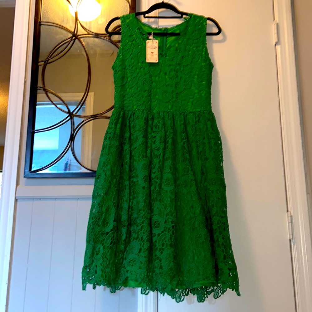 Emerald Green Lace Party/Wedding Dress